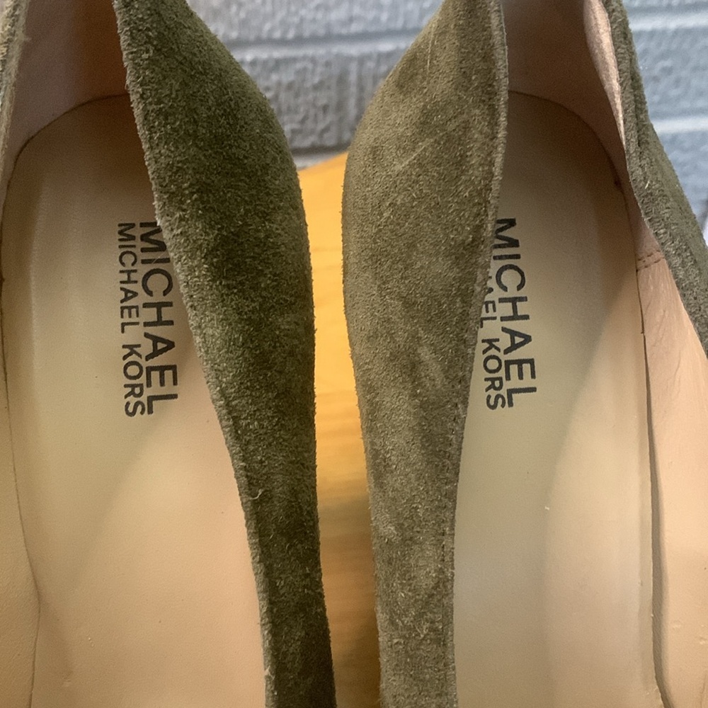 MICHAEL Michael Kors Suede Croc Leather Platform Heels EUC Womens Size 11M - Picture 9 of 11